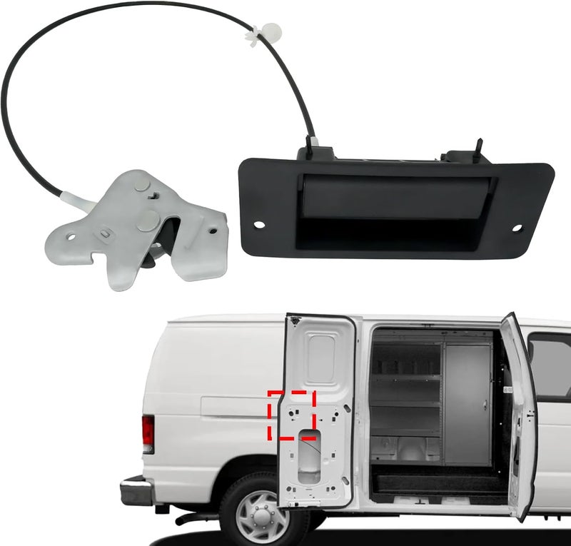 Blycorul Lower Door Latch with Handle Assembly, Passenger Side, Compatible with 1992-2009 Ford E150 E250 E350 Econoline Van Super Duty, Left Hinged Door, 40% Replaces 6C2Z-15264A01-AA - Image 1